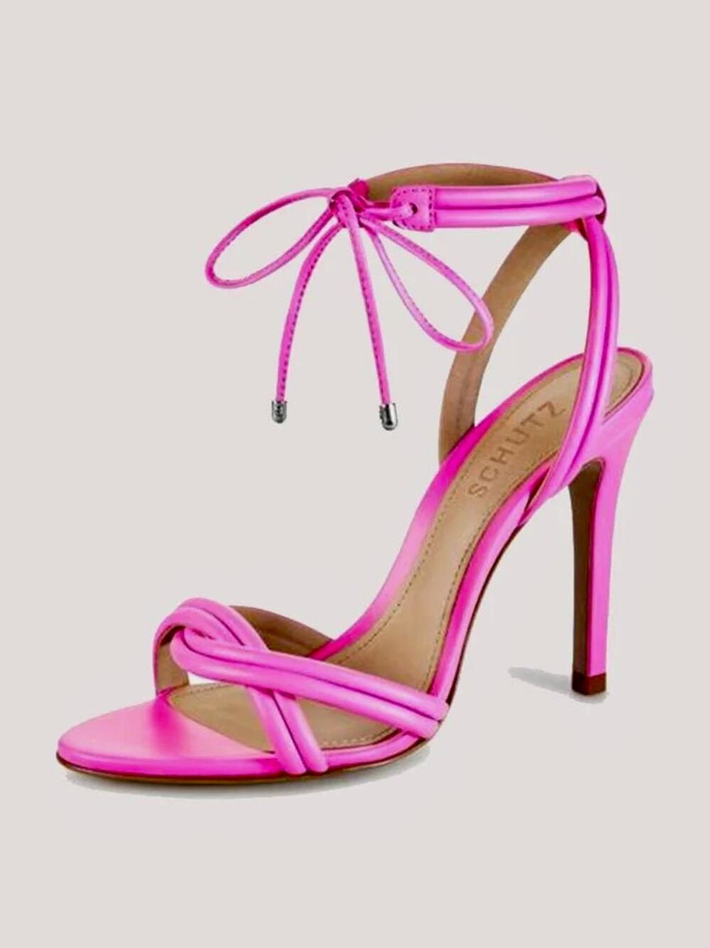 Schutz Yvi Heel Neon Pink NEW Sandal Size 8 Open Toe Party Barbie Designer